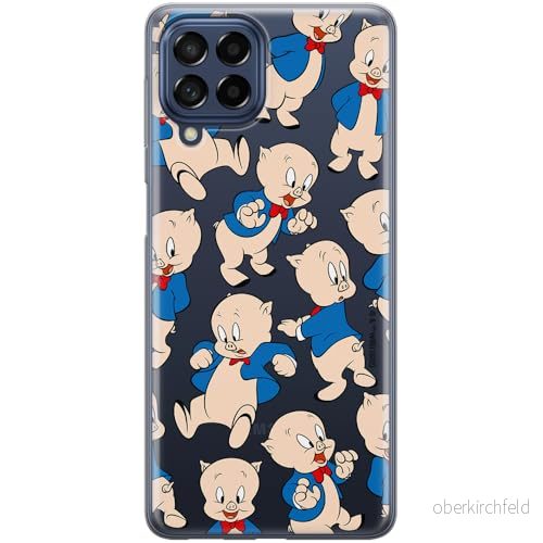 ERT GROUP mobiltelefonfodral för Samsung M53 5G originalt och officiellt licensierat Looney Tunes mönster Porky Pig 001 optimalt anpassad till formen på mobiltelefonen, gedeeltelijk transparant 5905511620011
