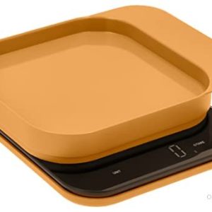 Rosti Mensura köksvåg, hushållsvåg, bakvåg, digital köksvåg med skål- och tareringsfunktion, maxvikt 10 kg, 16,5 x 20,3 3,5 cm, curry 5722000256847 Rosti Mensura köksvåg, hushållsvåg, bakvåg, digital köksvåg med skål- och tareringsfunktion, maxvikt 10 kg, 16,5 x 20,3 3,5 cm, curry 5722000256847
