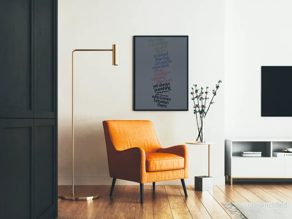 Poster med citat om äktenskap och saxar, modernt design - Bild 2
