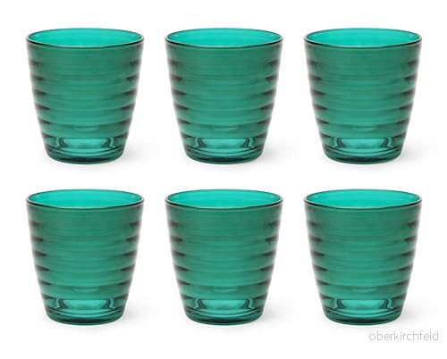 Excelsa Porto Cervo Uppsättning av 6 vattenglas, mörkgrön, glas, kapacitet 270 ml 8004976665555