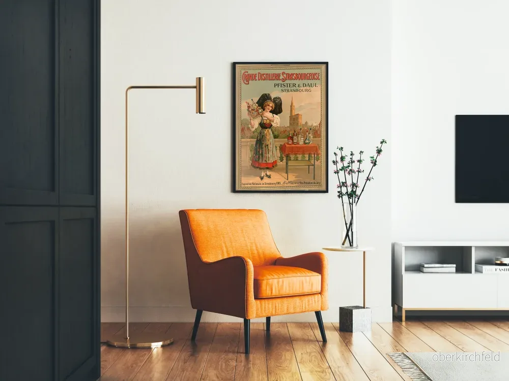 Vintageposter för den stora Strasbourgsdestilleriet Pfister & Daul Strasbourg - Bild 2