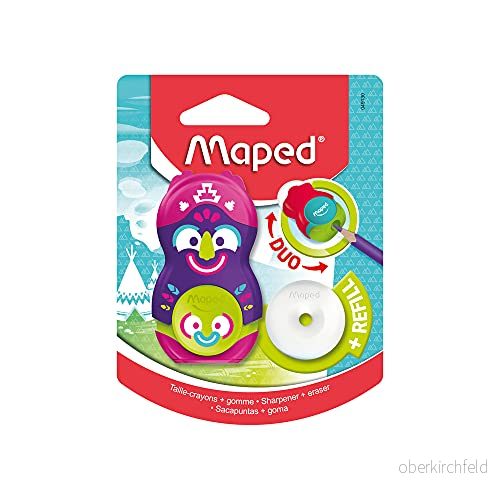 Maped loopy Totem Duo suddgummi och vässare (blandade färger) 3154140491307