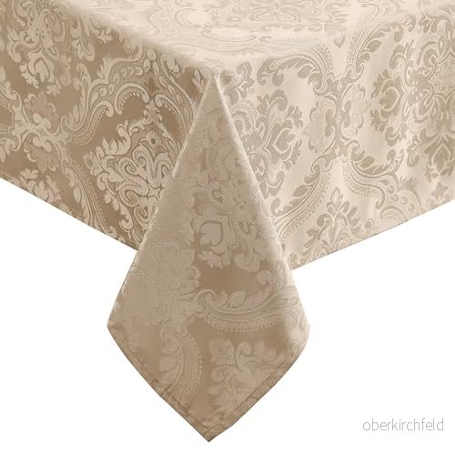 Elrene damast bordsduk 52" x 70" Mullvadsbrunt 739550342000