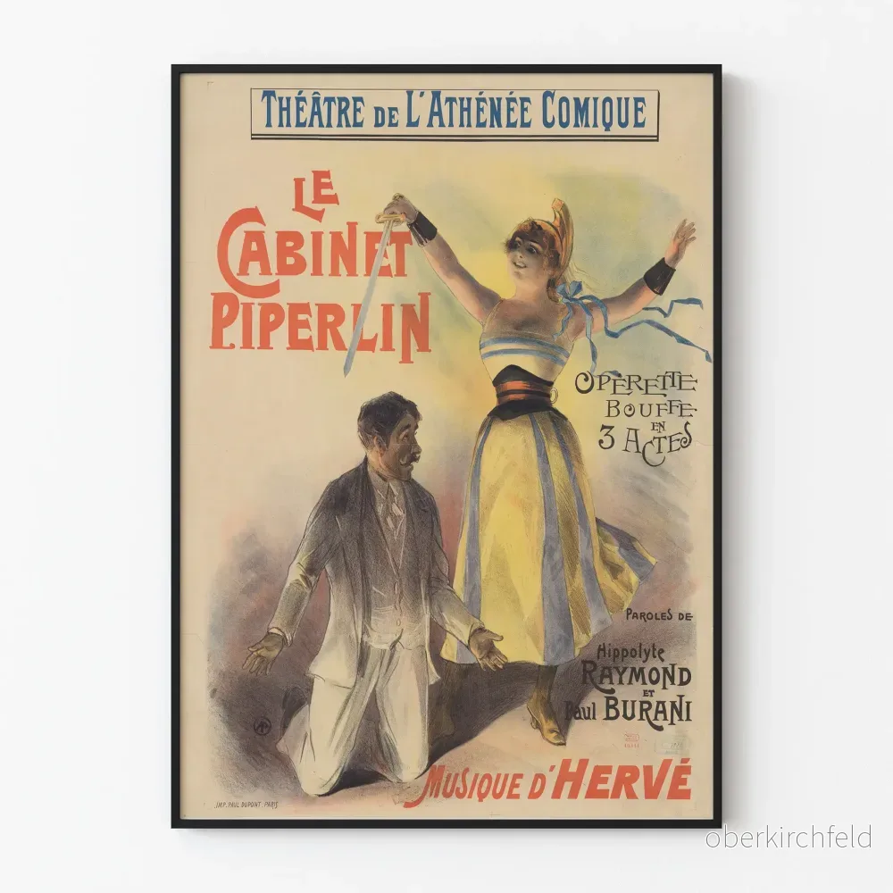 Affisch Teatern Athénée Comique Le Cabinet Piperlin Affisch Teatern Athénée Comique Le Cabinet Piperlin