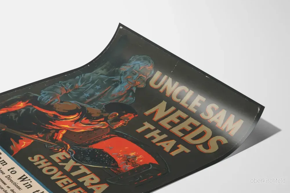 Vintageposter Uncle Sam Needs That Extra Shovelful - Historisk väggdekoration - Bild 3