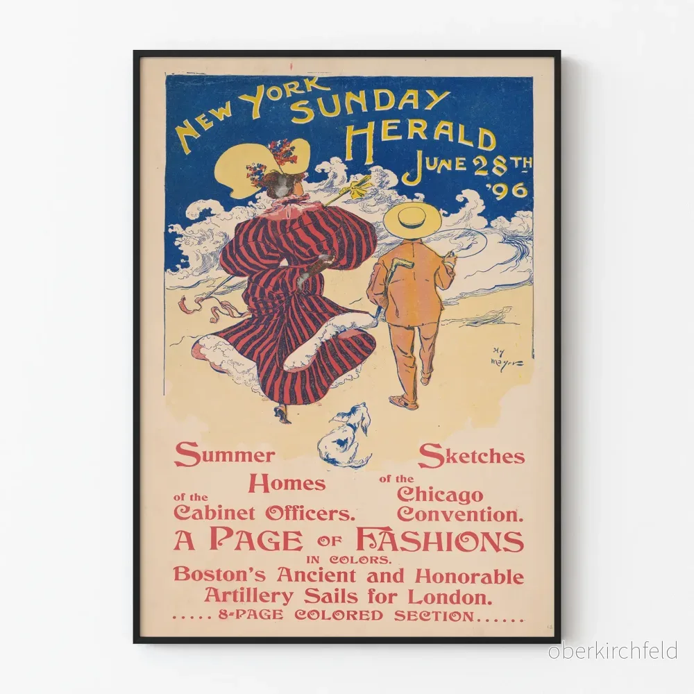Vintageposter New York Sunday Herald 1896 – Retro väggdekoration
