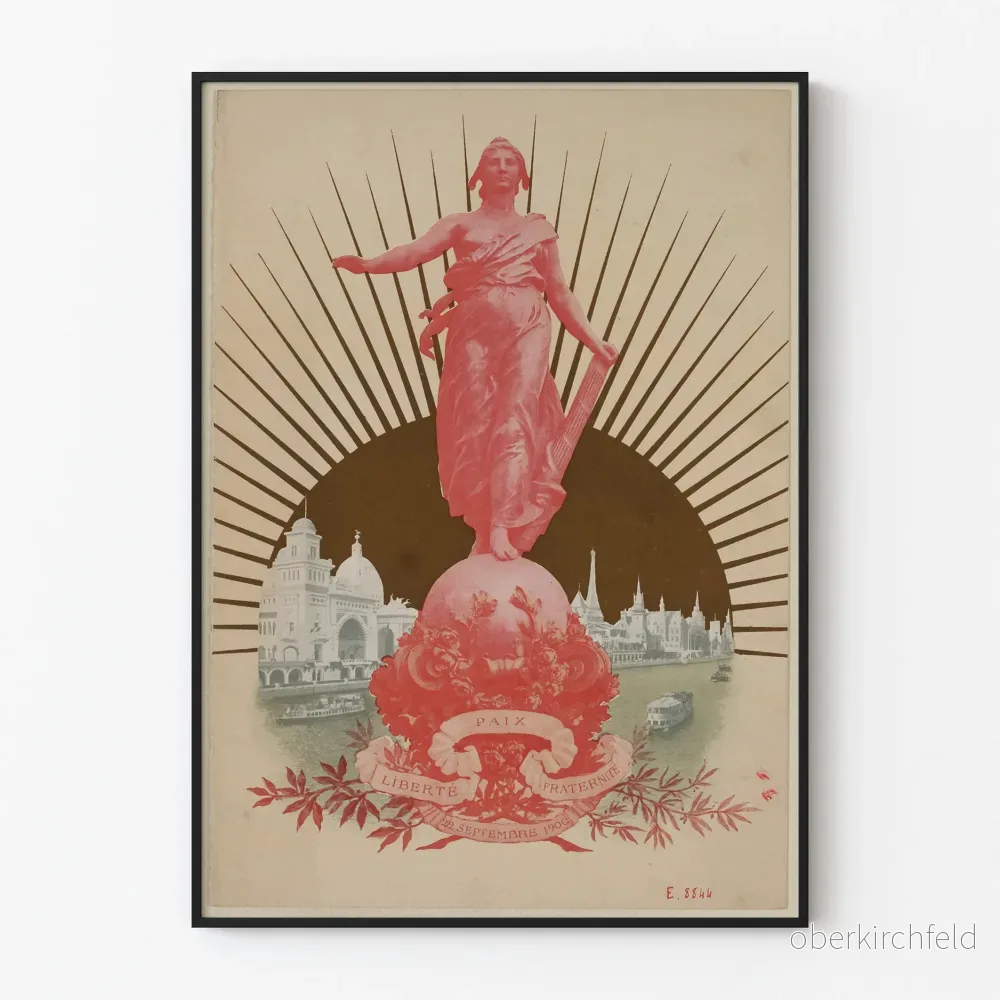 Vintageposter för Frankrikes Borgmästarmöte 1900, Världsutställningen