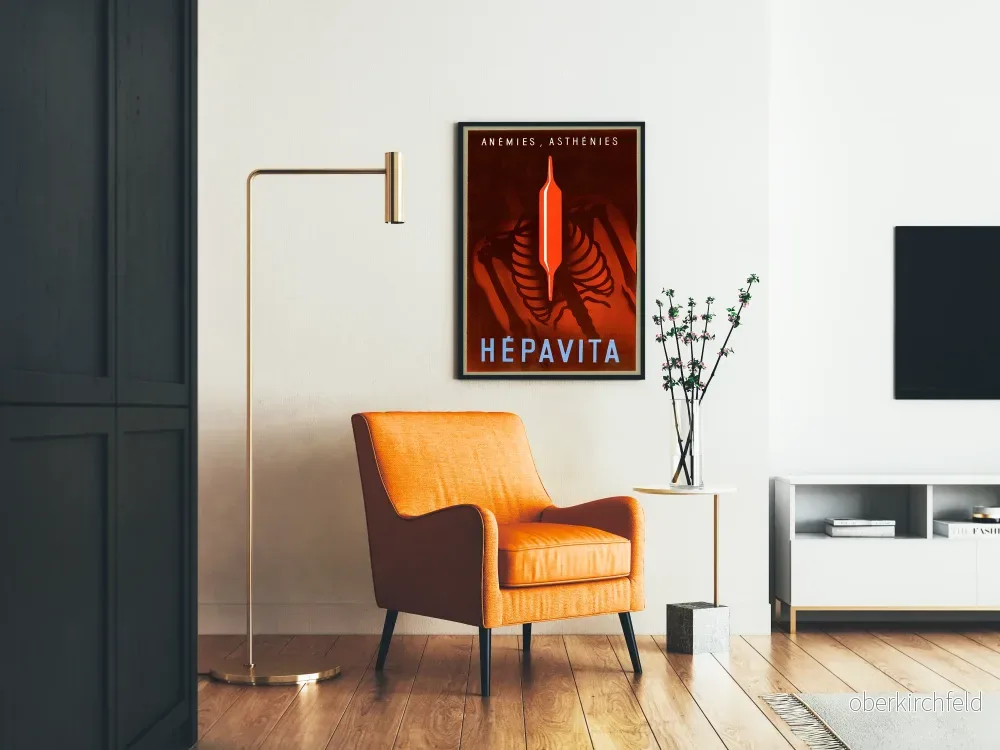 Vintageaffisch HEPAVITA - Retro medicinsk väggdekoration - Bild 2