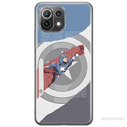 ERT GROUP mobiltelefonfodral för Xiaomi 11 LITE 4G/5G originalt och officiellt licensierat Marvel mönster Captain America 013, fodral tillverkad av TPU plast 5903932728354