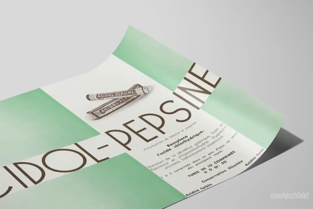 Vintageaffisch Acidol-Pepsine retro väggdekoration - Bild 2