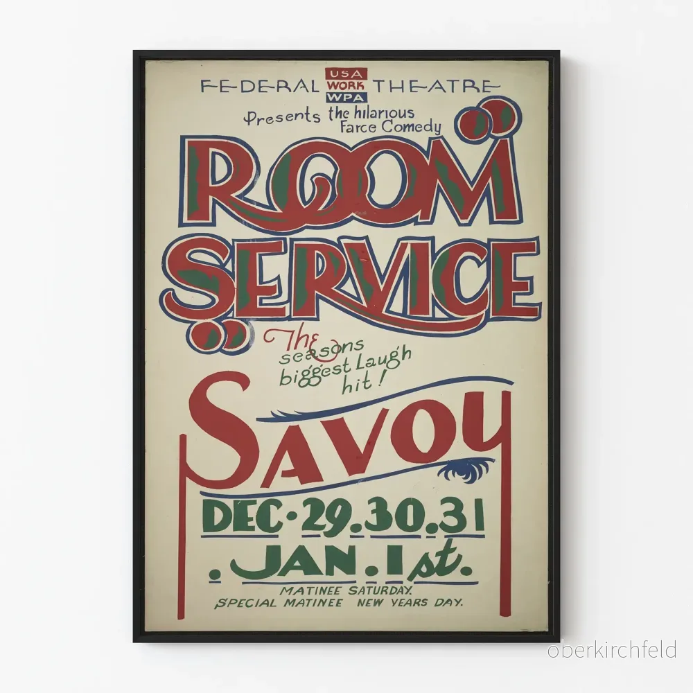 Vintage affisch väggdekoration teater Room Service