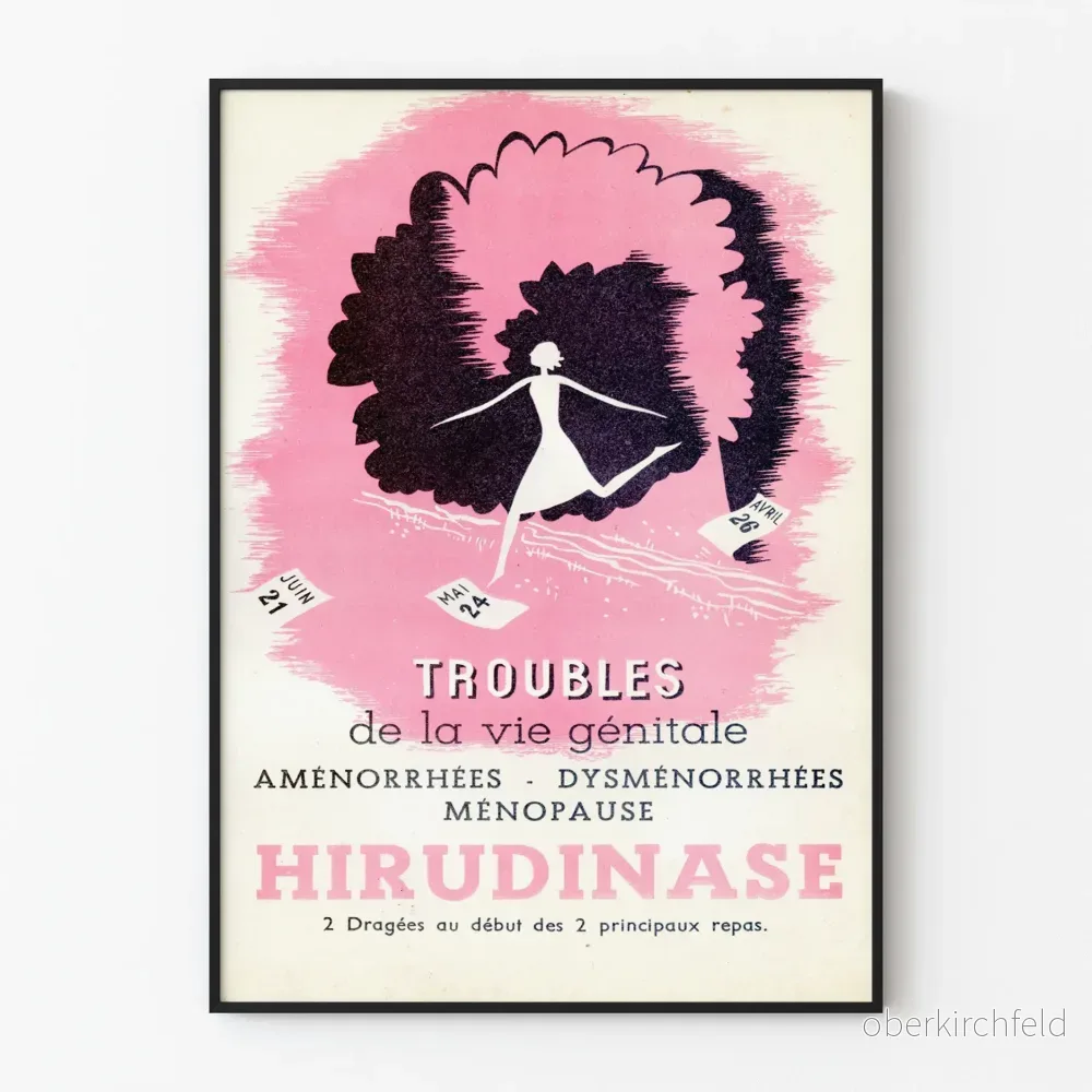 Vintageposter för problem med könsorganen och hirudinase