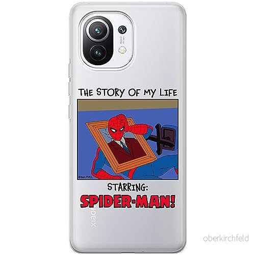 ERT GROUP mobiltelefonfodral för Xiaomi 11 originalt och officiellt licensierat Marvel mönster Spider Man 036 optimalt anpassad till formen på mobiltelefonen, gedeeltelijk transparant 5905795012076