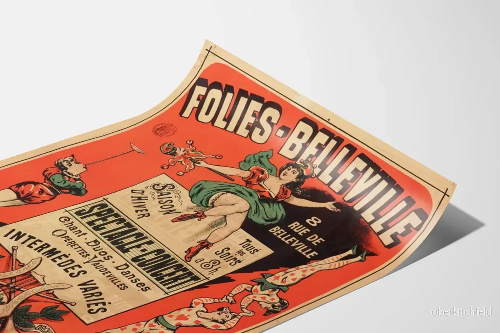 Vintageposter Folies-Belleville Föreställning-Konsert Väggdekoration - Bild 3