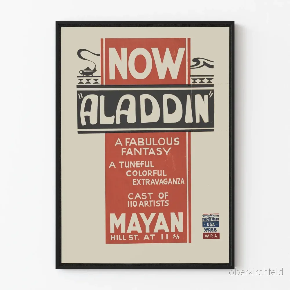 Aladdin-Poster – Vintage väggdekoration teater Aladdin-Poster – Vintage väggdekoration teater