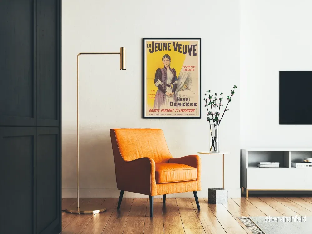 Vintageposter La Jeune Veuve Roman Illustrerad av Henri Demesse - Bild 2