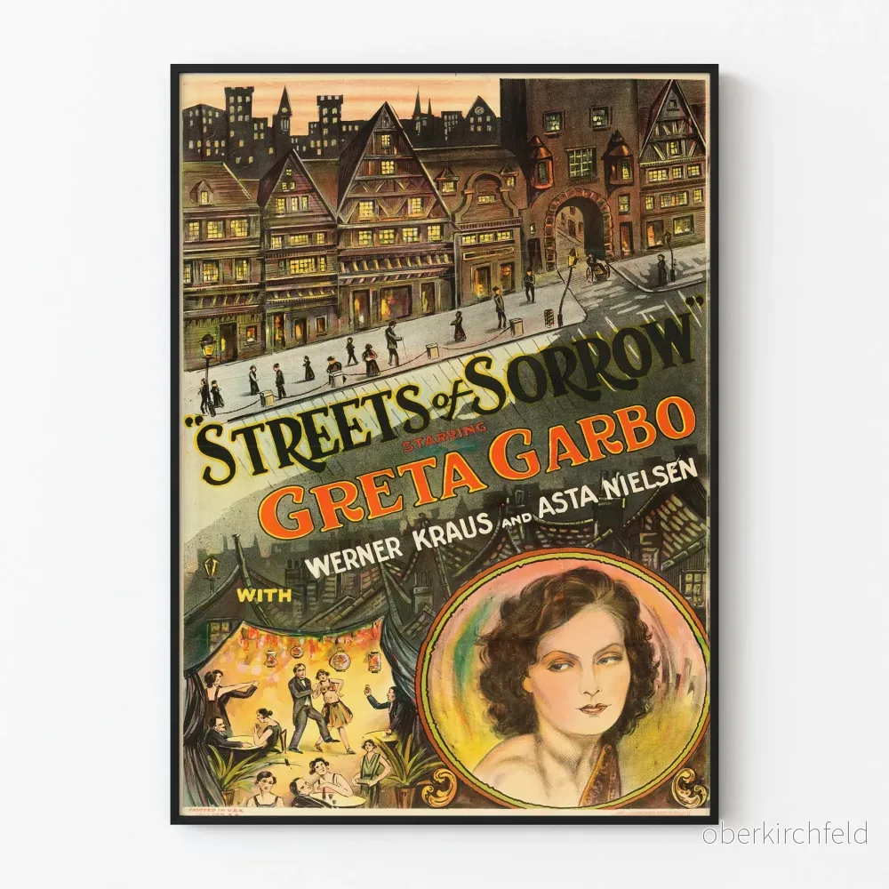 Vintage filmposter Streets of Sorrow med Greta Garbo
