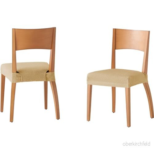 ECOMMERC3 Pack x 2 elastiska och extra mjuka sätesöverdrag i beige färg justerbara 100% tillverkade Spanien 8435767357463