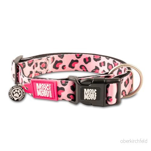Max & Molly 4897039633585 Leopard Pink Smart Id Halsband, Förlustskyddsprogram för husdjur, XS 4897039633585