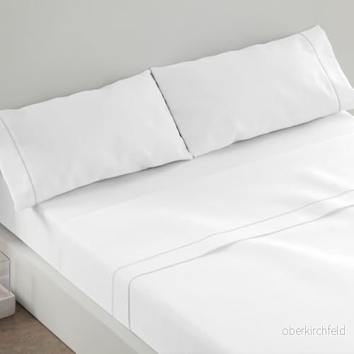 Burrito Blanco set med lakan i vitt kant grå 685 för 135 cm säng (+ tillgängliga storlekar) dubbelsäng 8432626363825