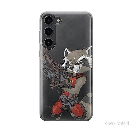 ERT GROUP mobiltelefonfodral för Samsung S23 PLUS originalt och officiellt licensierat Marvel mönster Rocket 008 optimalt anpassad till formen på mobiltelefonen, gedeeltelijk transparant 5905511443092