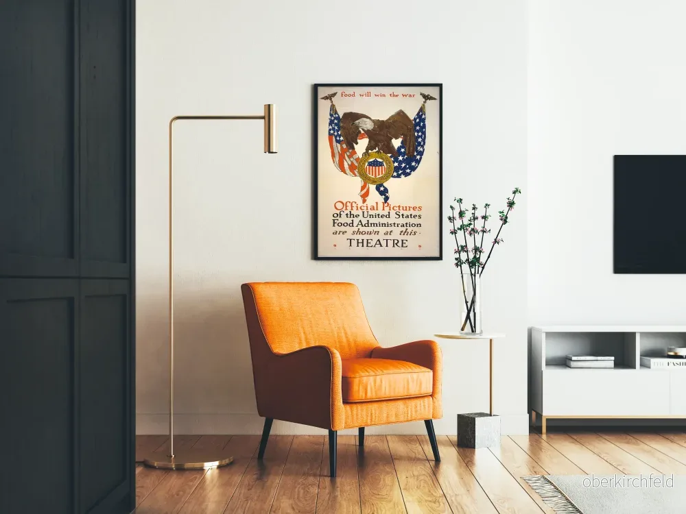 Vintageaffisch med örn och USA-flaggor – Mat kommer att vinna kriget - Bild 2