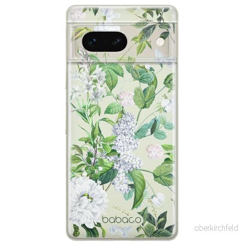 ERT GROUP mobiltelefonfodral för Google PIXEL 7 originalt och officiellt licensierat Babaco mönster Flowers 038 optimalt anpassad till formen på mobiltelefonen, gedeeltelijk transparant 5905795150365