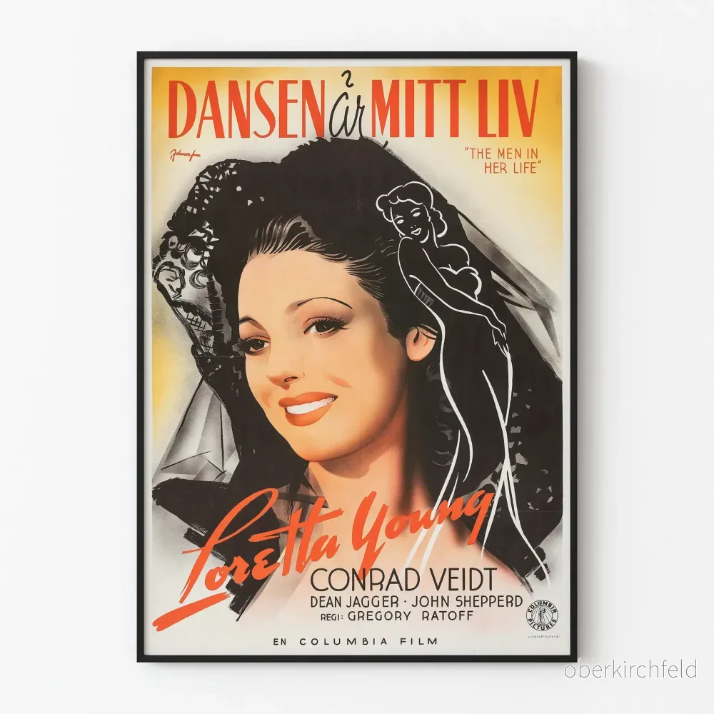 Vintage filmposter « The Men in Her Life » med Loretta Young