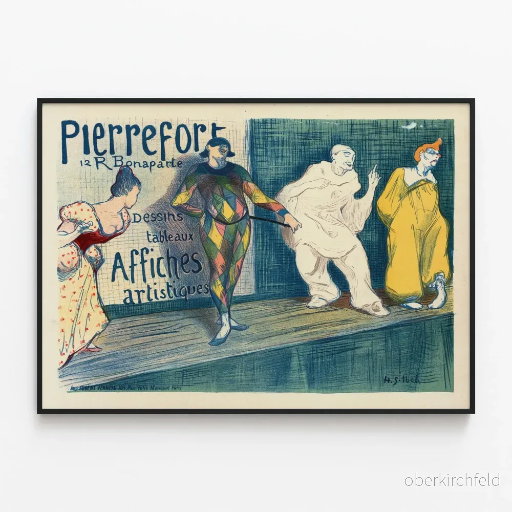 Vintage konstposter Pierrefort för väggdekoration