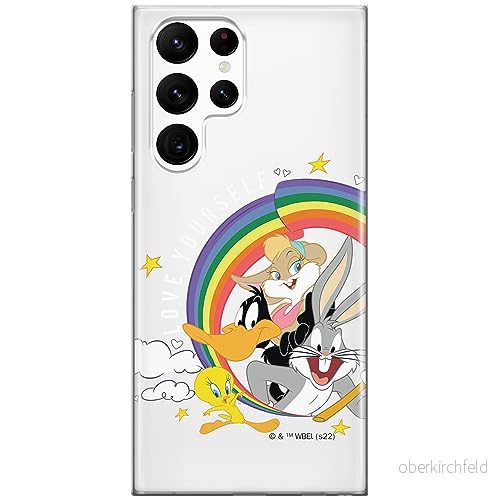 ERT GROUP mobiltelefonfodral för Samsung S22 ULTRA originalt och officiellt licensierat Looney Tunes mönster 016 optimalt anpassad till formen på mobiltelefonen, gedeeltelijk transparant 5905511998714