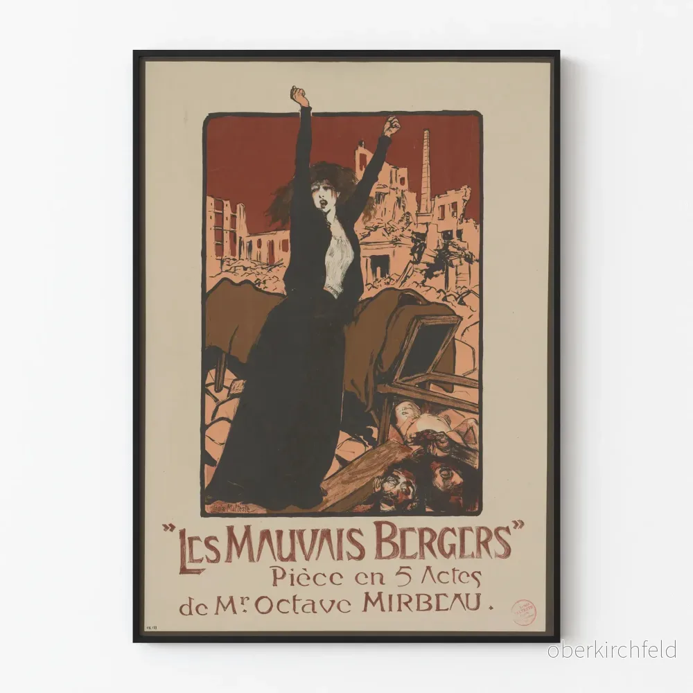 Vintageposter Les Mauvais Bergers - Dramatisk väggdekoration