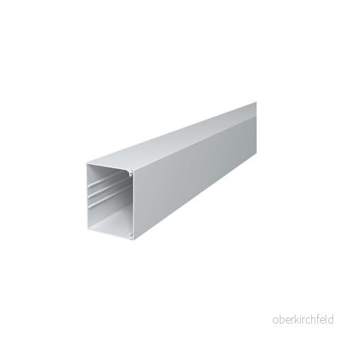 OBO WDK kabelkanal komplett inkl. kabelhållare H100 B130 L2000 mm vit RAL 9010 blyfri plast, UV-stabil utomhus (2 m) 4012195042297