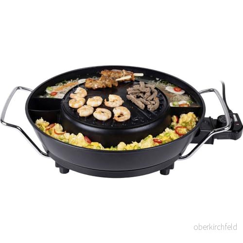 Tristar Koreansk Grill och Hot Pot, 36 cm ⌀, 3 L Kapacitet, 4 Personer, 220 C, Svart 8712836970861
