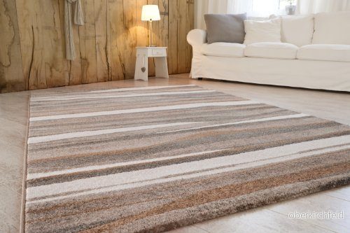 andiamo Webmatta, matta för vardagsrum, sovrum, korridor, matsal, 100% polypropylen 60x110 cm Streifen Beige braun 4002398082091