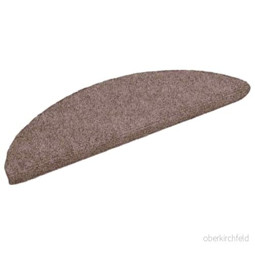 Trappstegsmattor självhäftande 15 st brodyr 56x17x3 cm gräddvit 8718475584889
