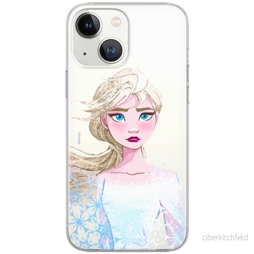 ERT GROUP mobiltelefonfodral för Iphone 13 originalt och officiellt licensierat Disney mönster Elsa 014 Vit optimalt anpassad till formen på mobiltelefonen, gedeeltelijk transparant 5903932832372