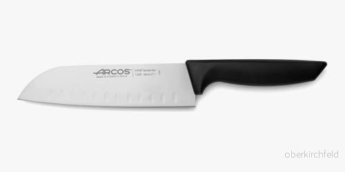 Arcos Series Niza Santoku Kniv Blad Nitrum Rostfritt Stål 7 Tum Handtag Polypropylen Svart Färg 8421002135507