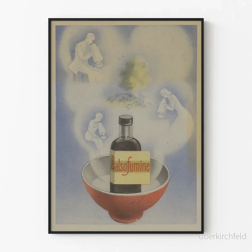 Vintageposter Balsofumine retro väggdekor