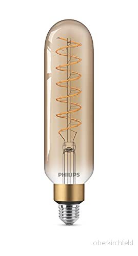 Philips LED classic lampa guld, vintage retrodesign ersätter 40 W, E27, varmvit (2 000 Kelvin), 470 lumen, stavform, dekorativ lampa, dimbar 8718696803516