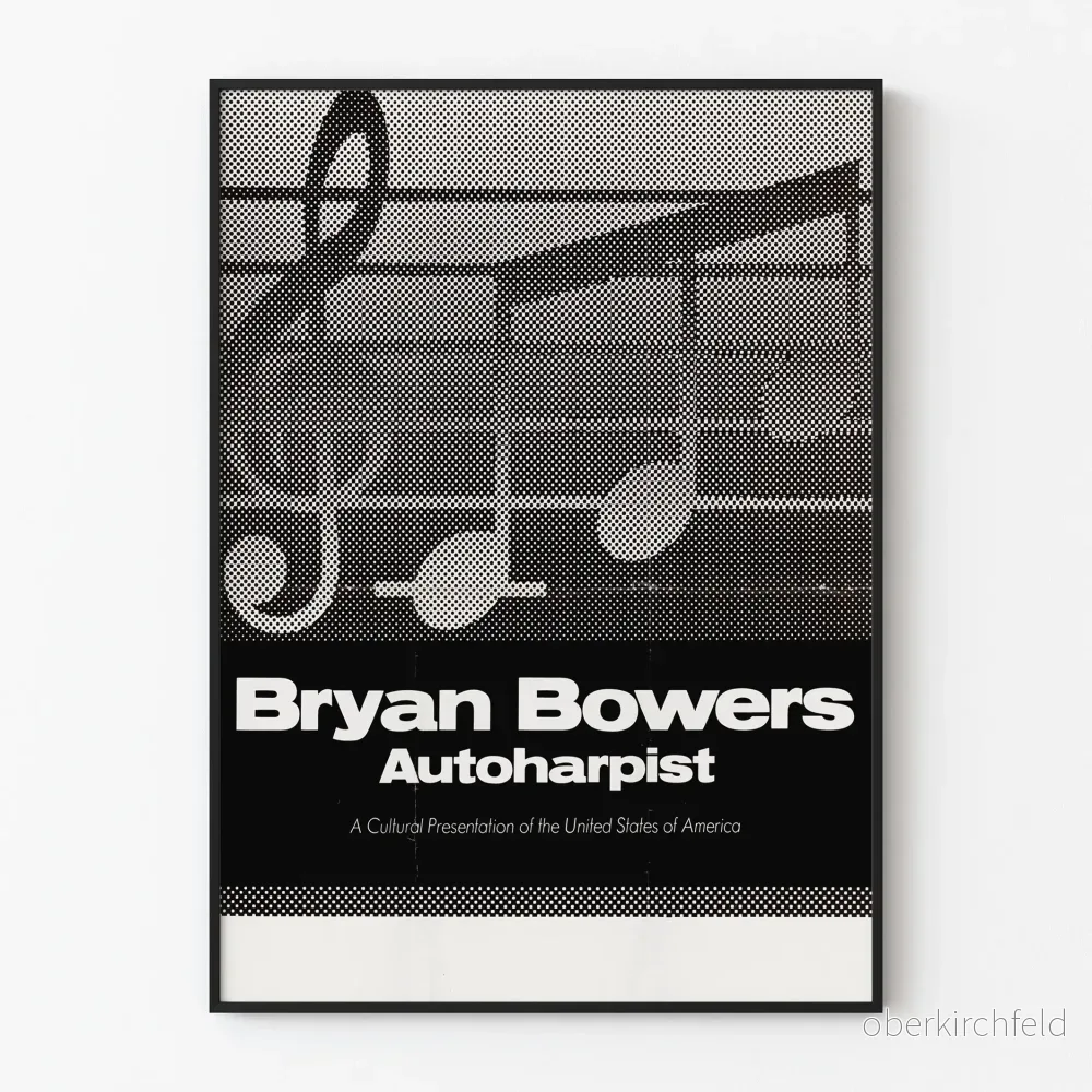 Bryan Bowers affisch autoharpist vintage musik