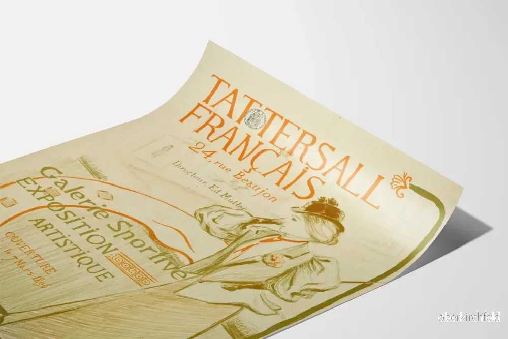 Tattersall-affisch Fransk Sportgalleri Utställning Konstnärlig 1896 - Bild 3
