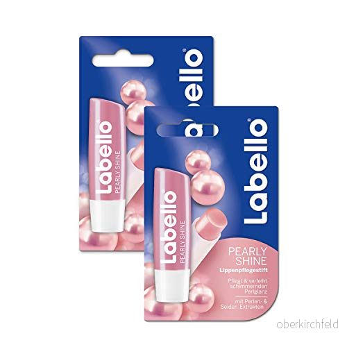 NIVEA Labello Cherry Shine (2 x 5,5 ml), läppbalsam berikad med naturliga oljor och glanspigment, läppvård långvarig fuktvård i 24 timmar 4005900555632