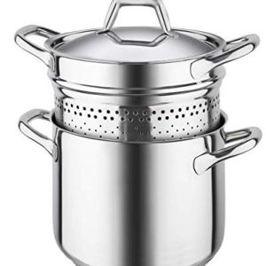 Barazzoni Chef Line 22 cm rostfritt stål 18/10 spagettidjur med triple fonto, lämplig för induktion, 6 liter, 8007267121433 Barazzoni Chef Line 22 cm rostfritt stål 18/10 spagettidjur med triple fonto, lämplig för induktion, 6 liter, 8007267121433