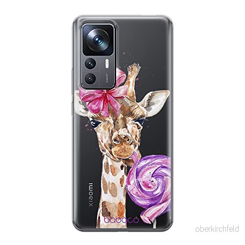 ERT GROUP mobiltelefonfodral för Xiaomi 12T/12T pro/K50 Ultra originalt och officiellt licensierat Babaco mönster Giraffe 001 optimalt anpassad till formen på mobiltelefonen, gedeeltelijk transparant 5905511572198