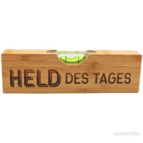 Dekohjälte24 vattenpass med integrerad ölöppnare herrpresent, motiv: Dagens hjälte L/B/H ca. 15 x 4,5 2 cm, cm 4255713508053