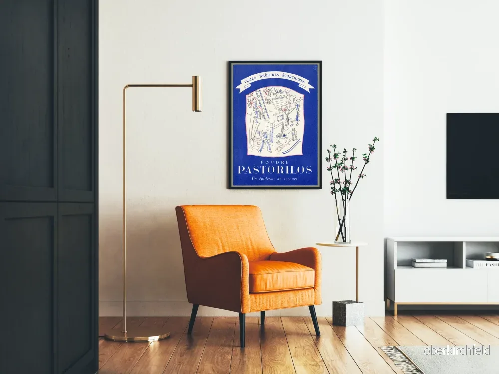 Vintageposter Poudre Pastorilos för sår, brännskador och skrapsår - Bild 2