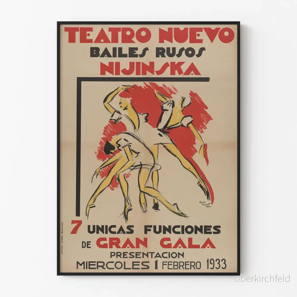 Affisch Teater Nuevo Ballets Russes Nijinska 1933 Affisch Teater Nuevo Ballets Russes Nijinska 1933