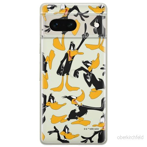 ERT GROUP mobiltelefonfodral för Google PIXEL 7 originalt och officiellt licensierat Looney Tunes mönster Duffy 002 optimalt anpassad till formen på mobiltelefonen, gedeeltelijk transparant 5905795153489