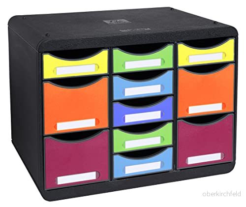 Exacompta Ref. 313798D STORE BOX multi 1 låda 7 tunna lådor och 4 höga yttermått: Djup 27 x bredd 35,5 höjd 27,1 cm liggande format harlekin 9002497313794