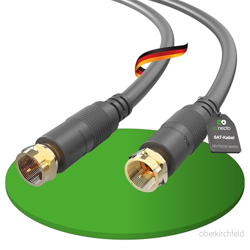 conecto sat kabel, antennkabel, koaxialkabel, F kontakt till kontakt, dubbel skärmad, 5,00 m, svart 4250684929487
